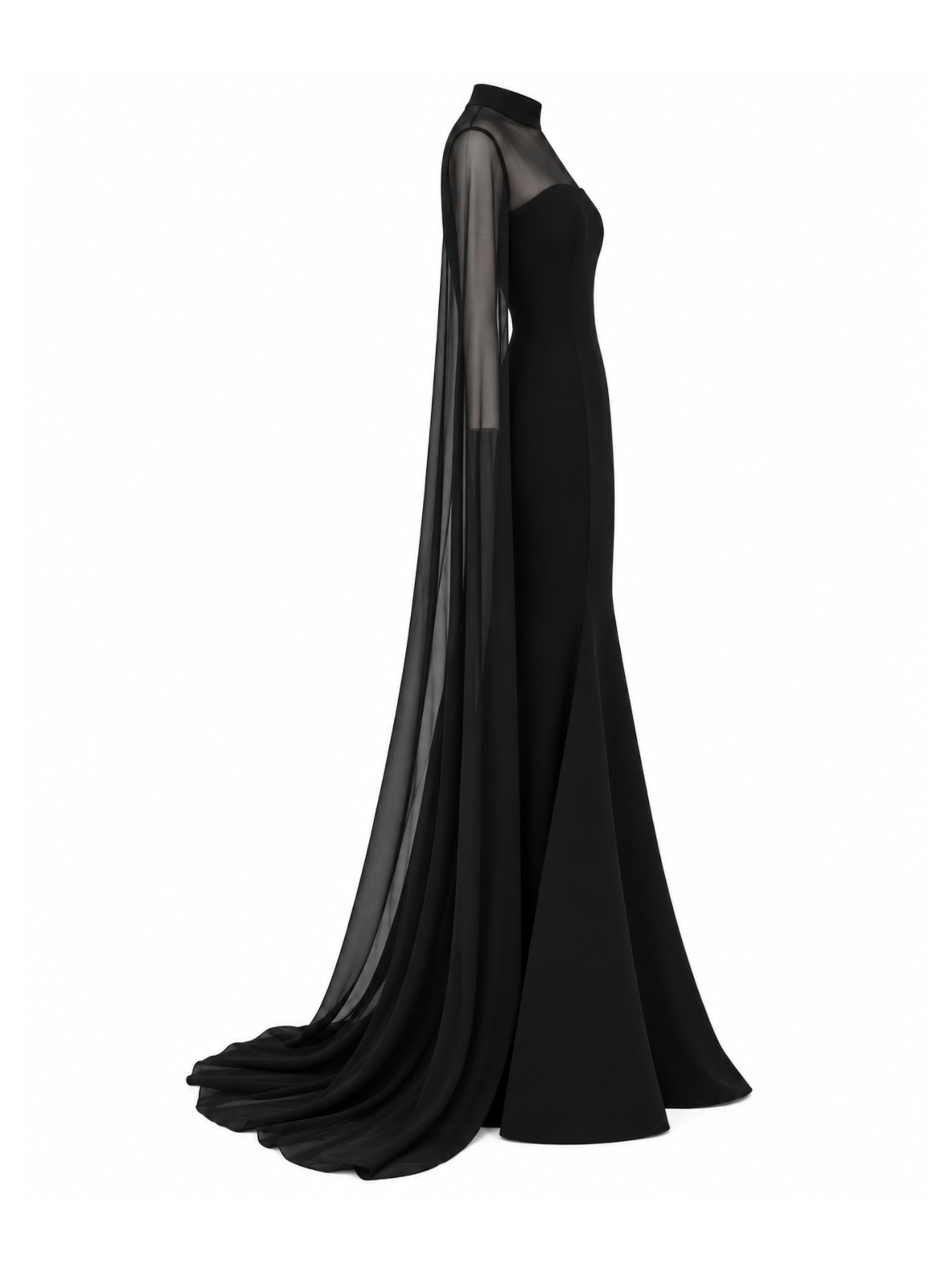 Chiffon & Scuba Maxi Dress