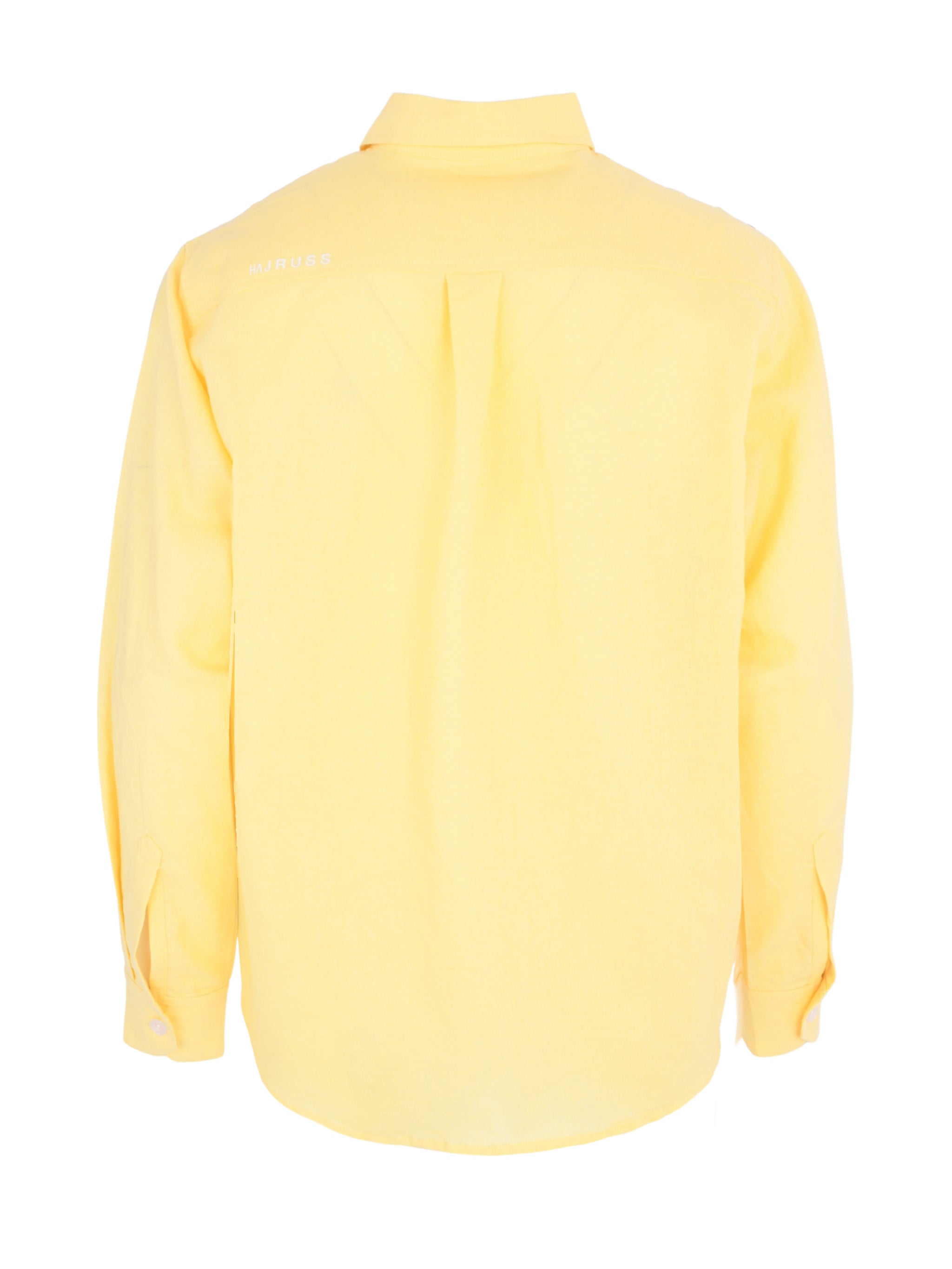 LIGHT YELLOW LINEN LONG SLEEVE SHIRT