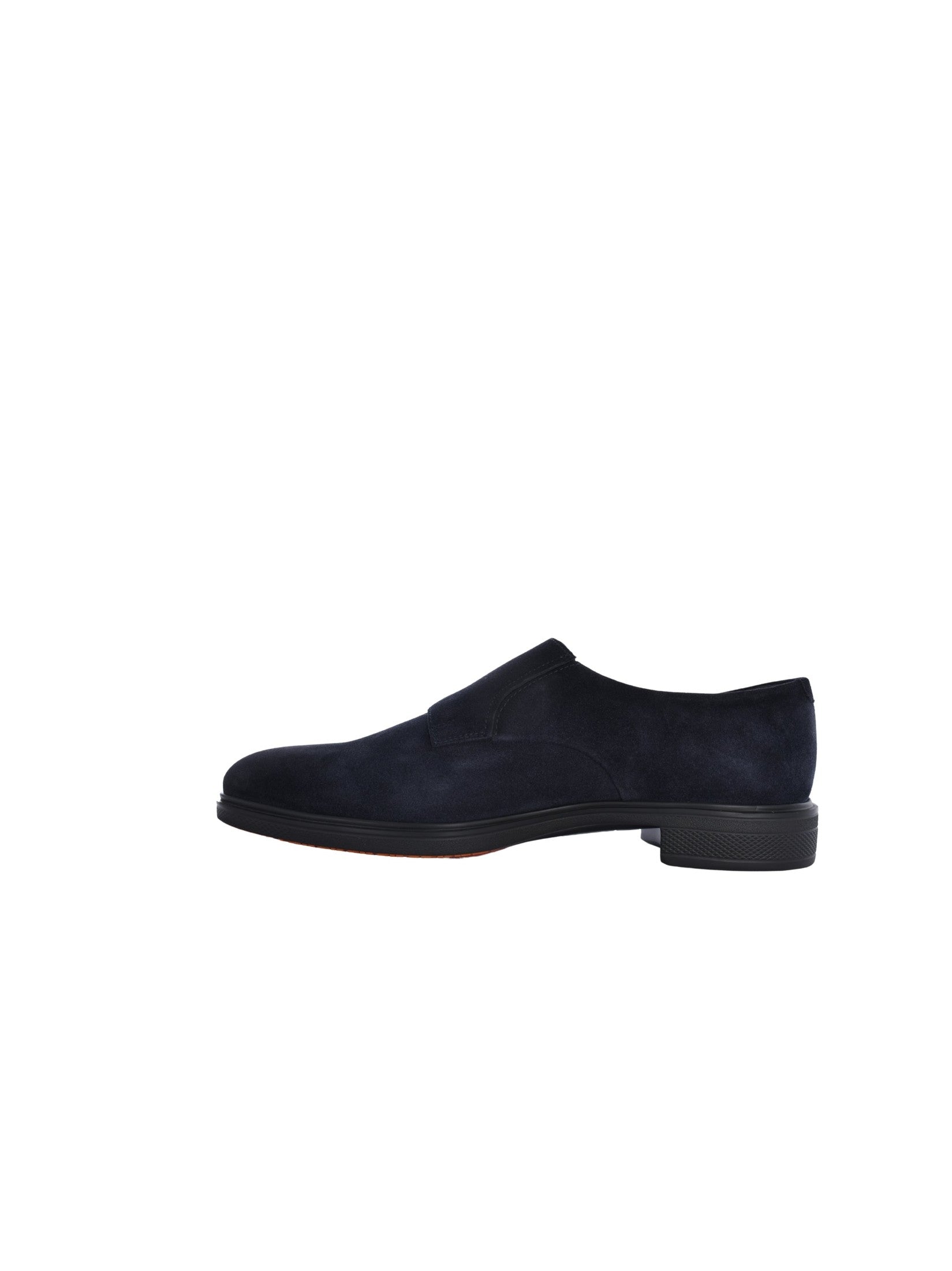 Men's blue suede monk shoes
