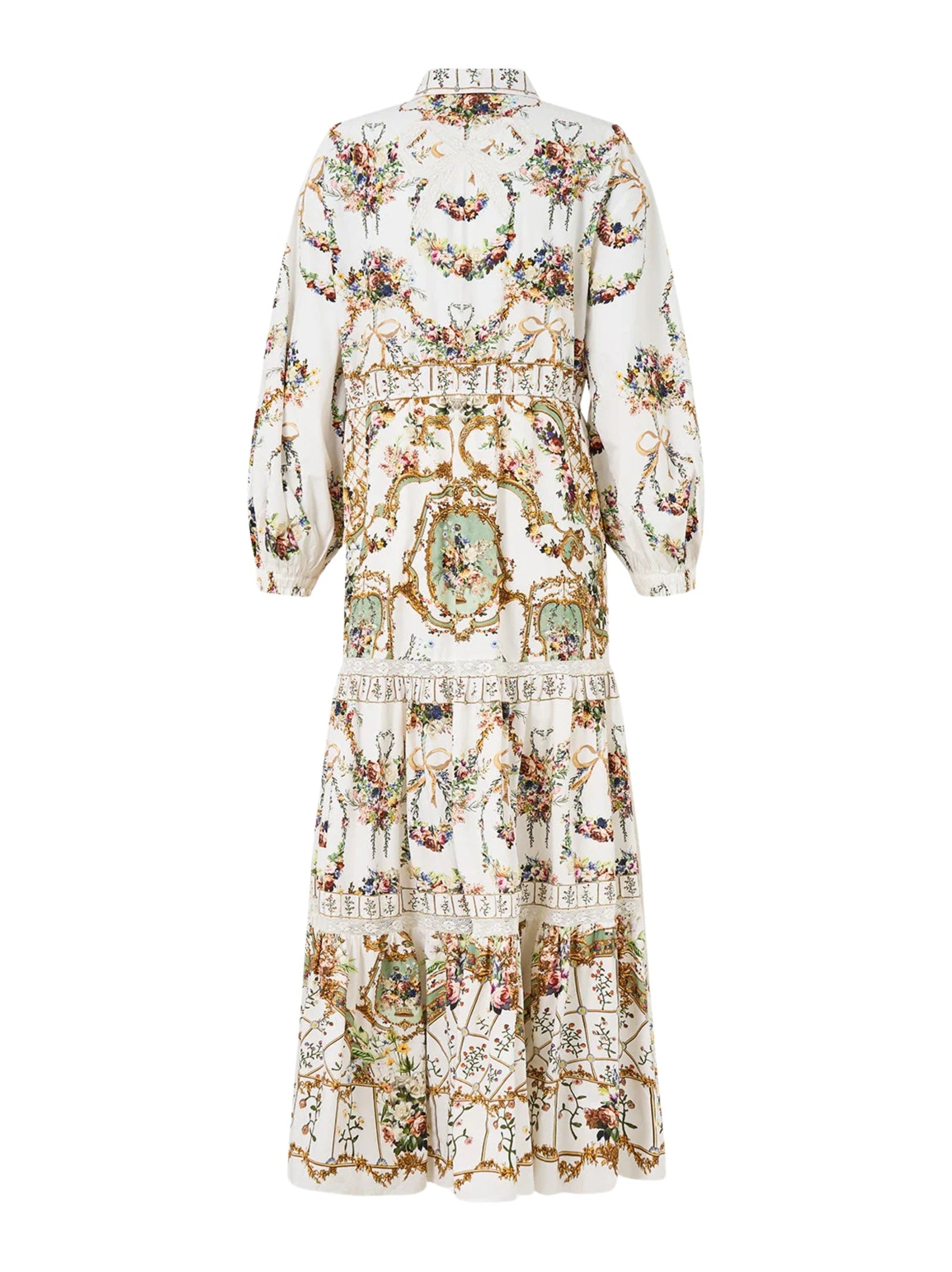 Tiered long shirt dress
