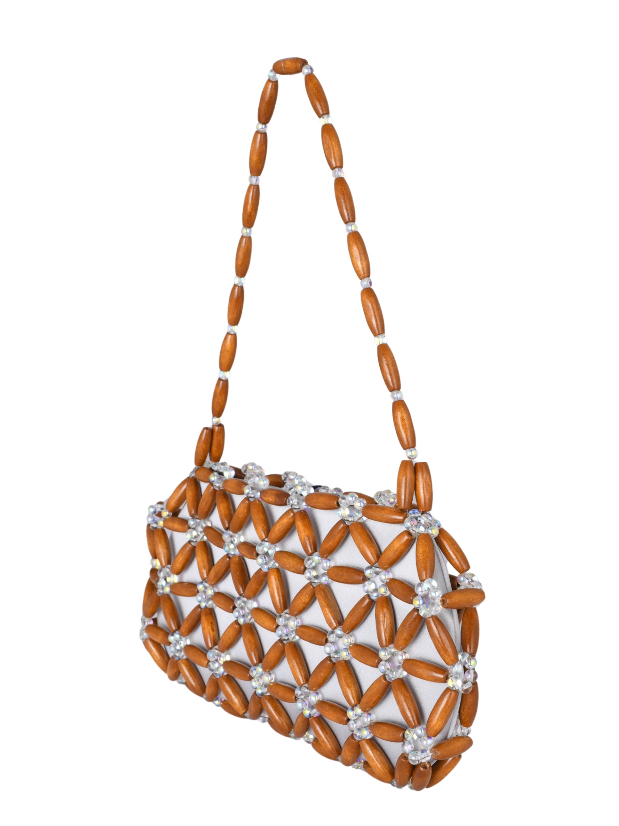 Brown & baby blue tebea shoulder bag