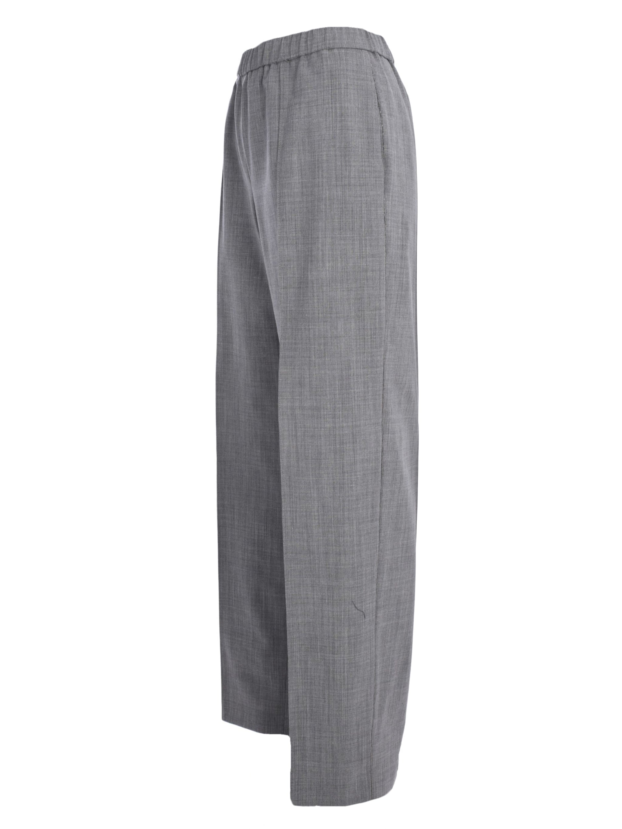 BISTRETCH WOOL JOGGING TROUSERS WITH FILO DIAMANTE