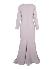 HAND EMBROIDERD CHEST LONG SLEEVES OFF SHOULDER DRESS FULL COVER MODEST DRESS FISH CUT