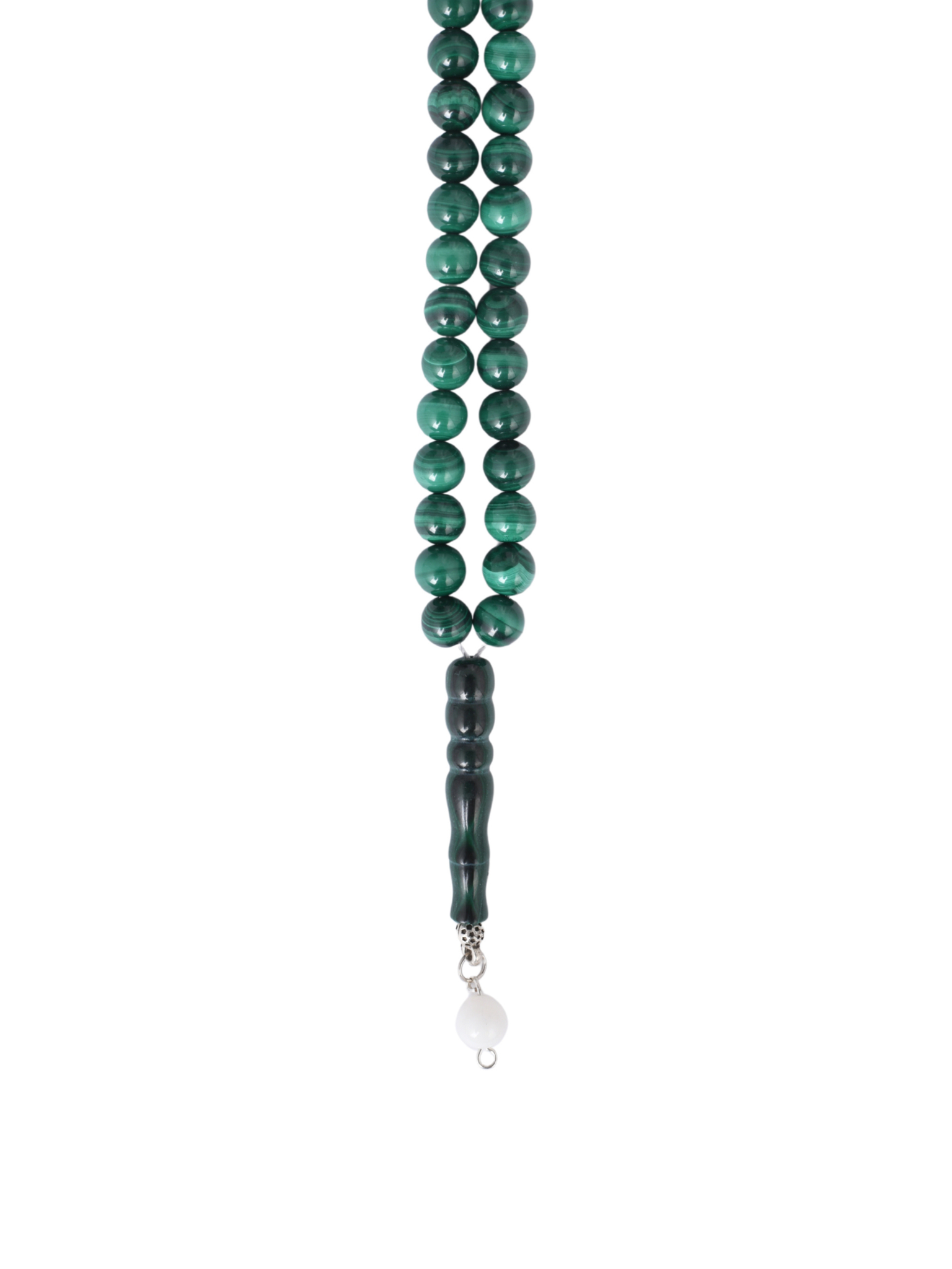 All green malachite with white shell dividers