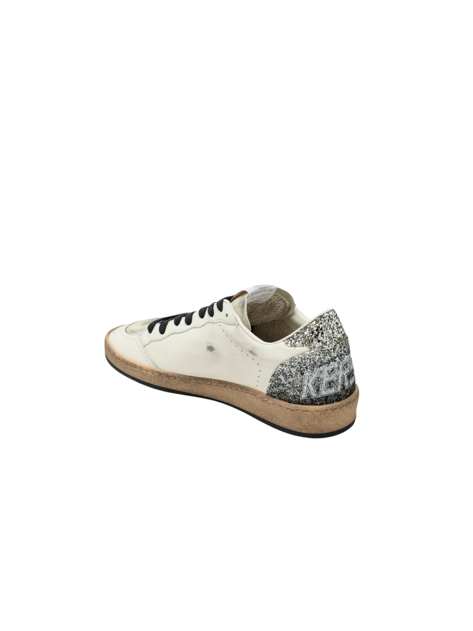 Ballstar leather upper suede tongue glitter star spur and heel