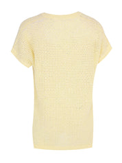 Sequin ribbon crochet v neck cape