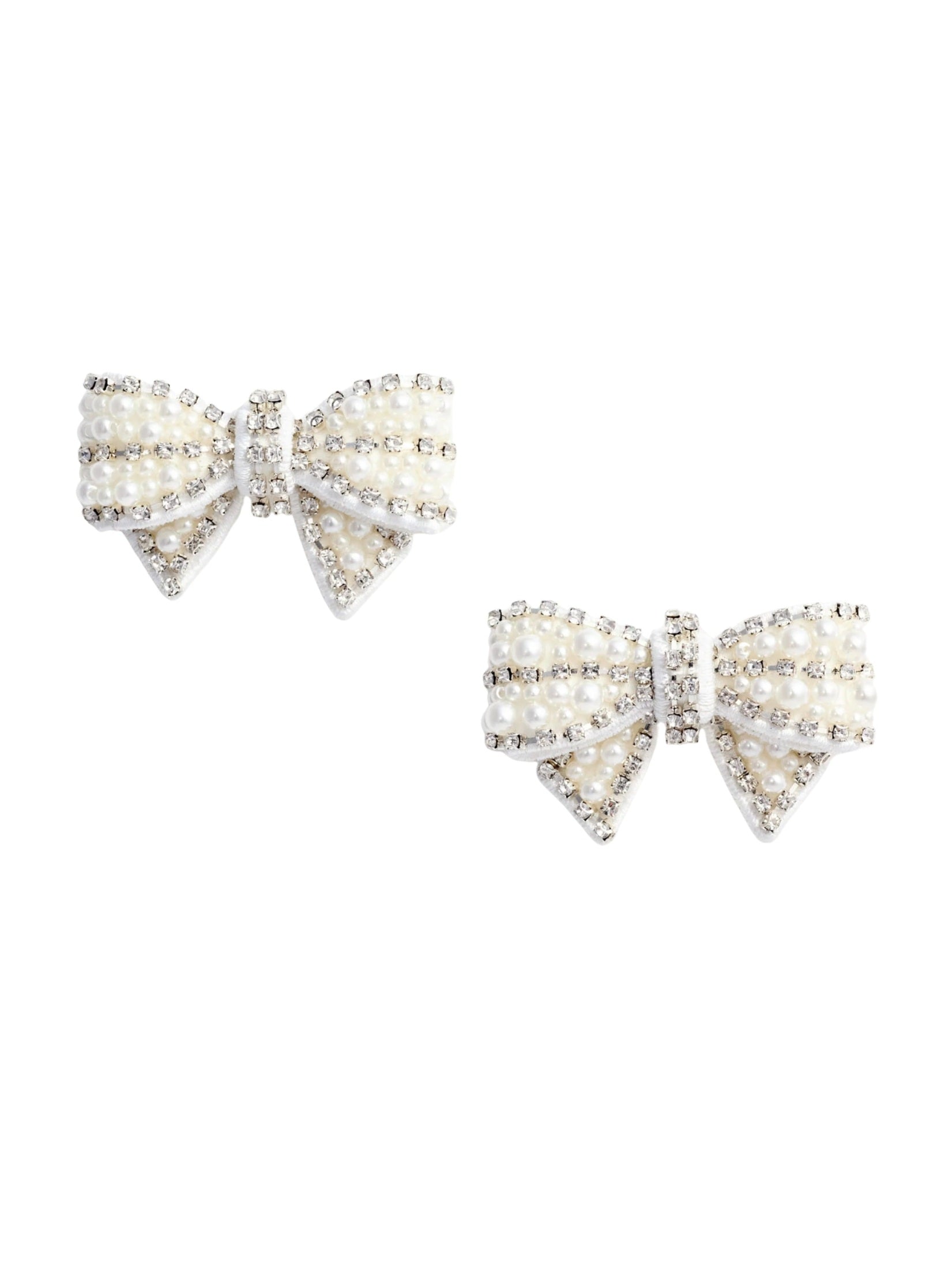 Pearl satin bow earrings