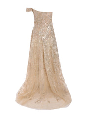 OFF-SHOULDER LONG EMBROIDERED DRESS