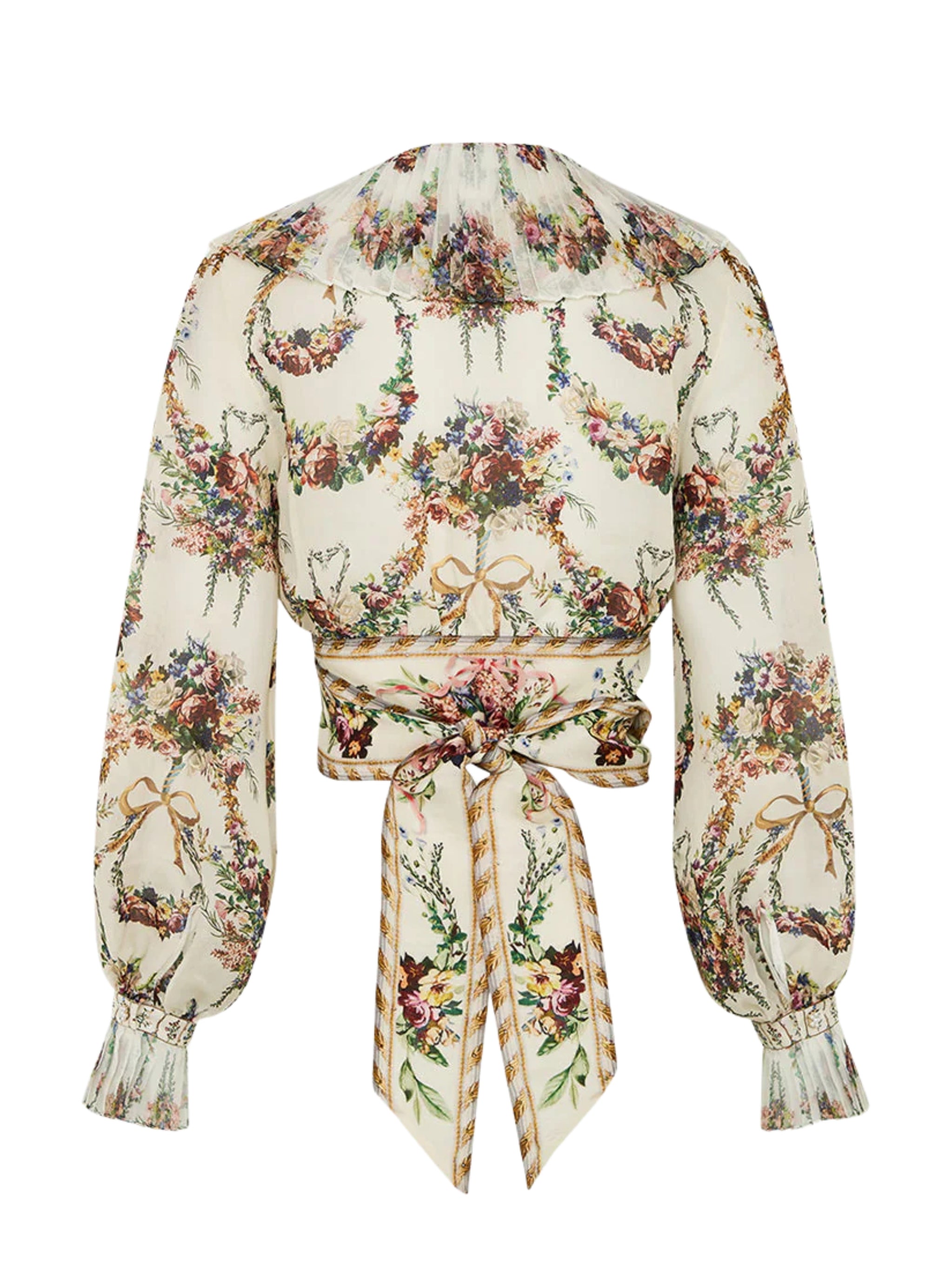 CROPPED WRAP TOP WITH PLEATED DETAIL