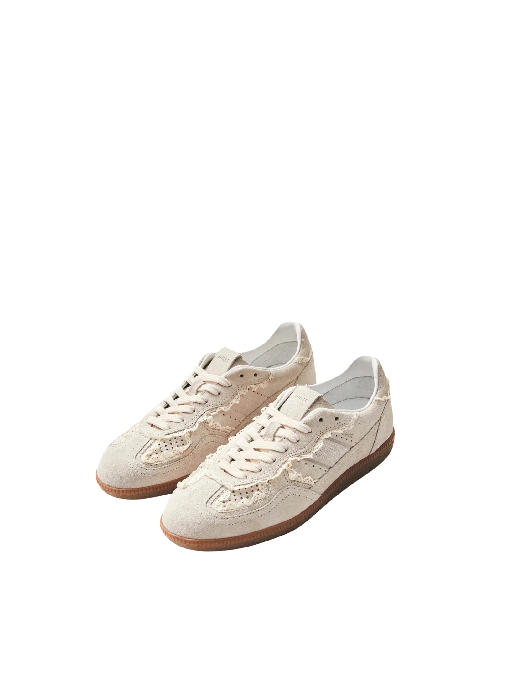 Tb.490 crochet cream leather sneakers