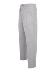 Wool silk linen drawcord pant