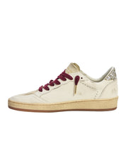 Ballstar nappa upper toe and spur suede tongue horsy star glitter heel