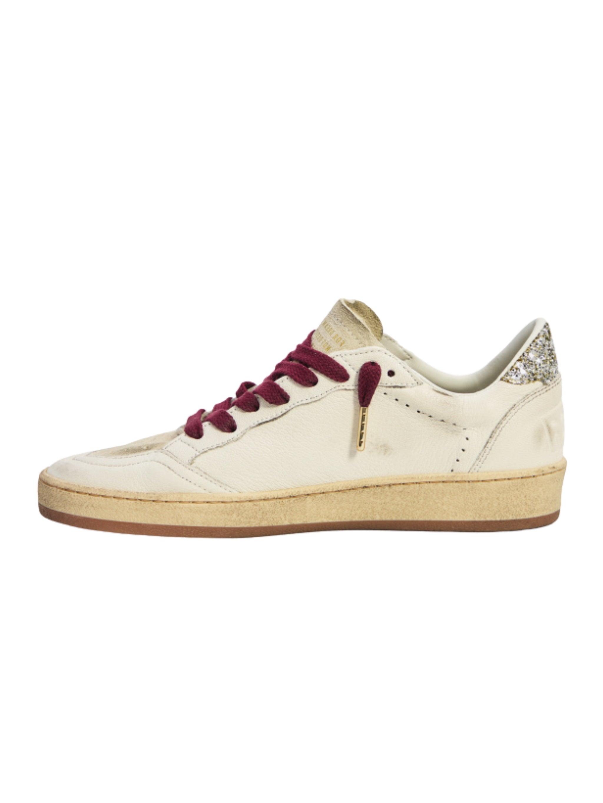 Ballstar nappa upper toe and spur suede tongue horsy star glitter heel