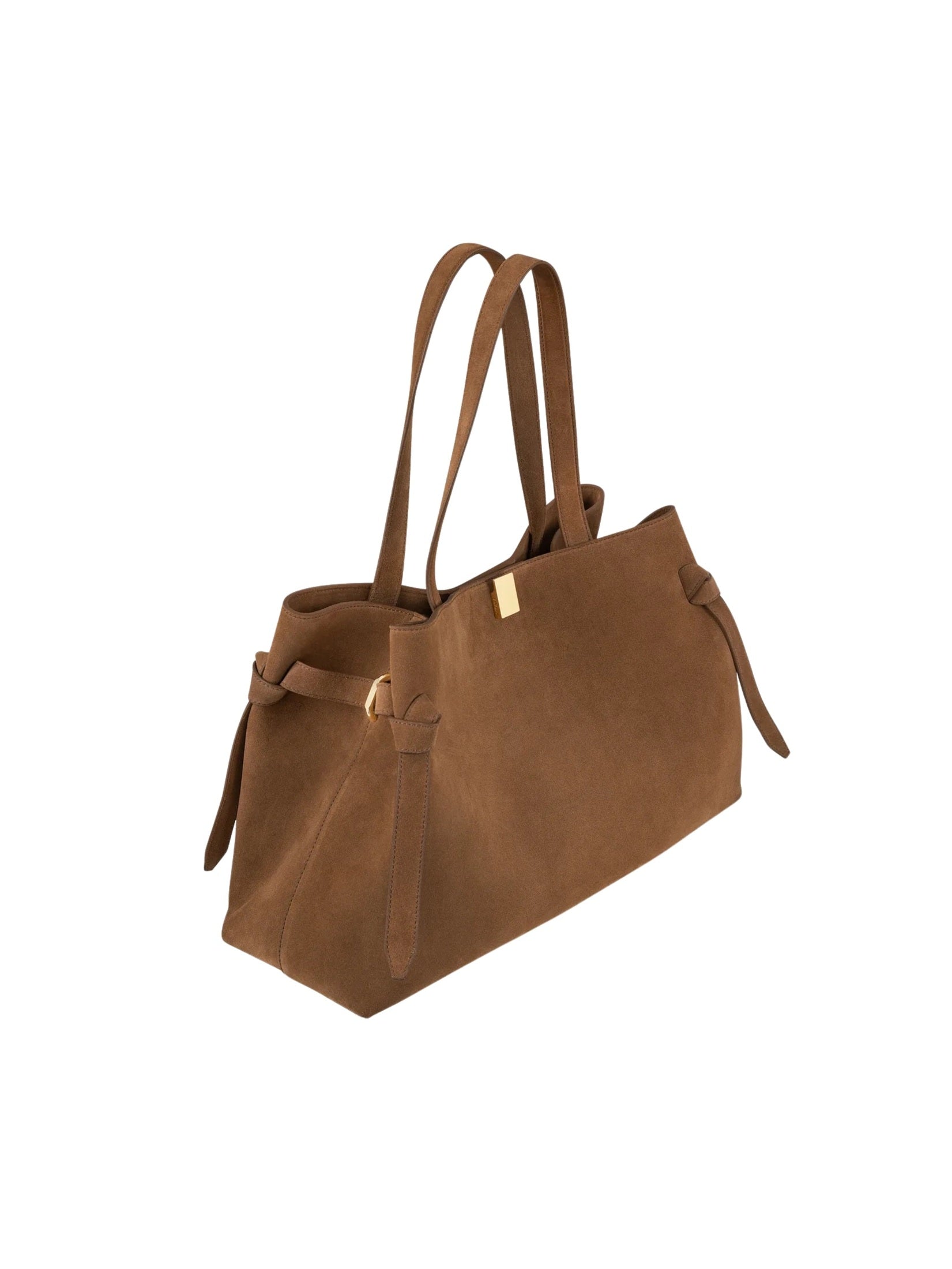 Gyoza tote cognac suede