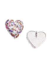 Multi Embellished Heart Earrings