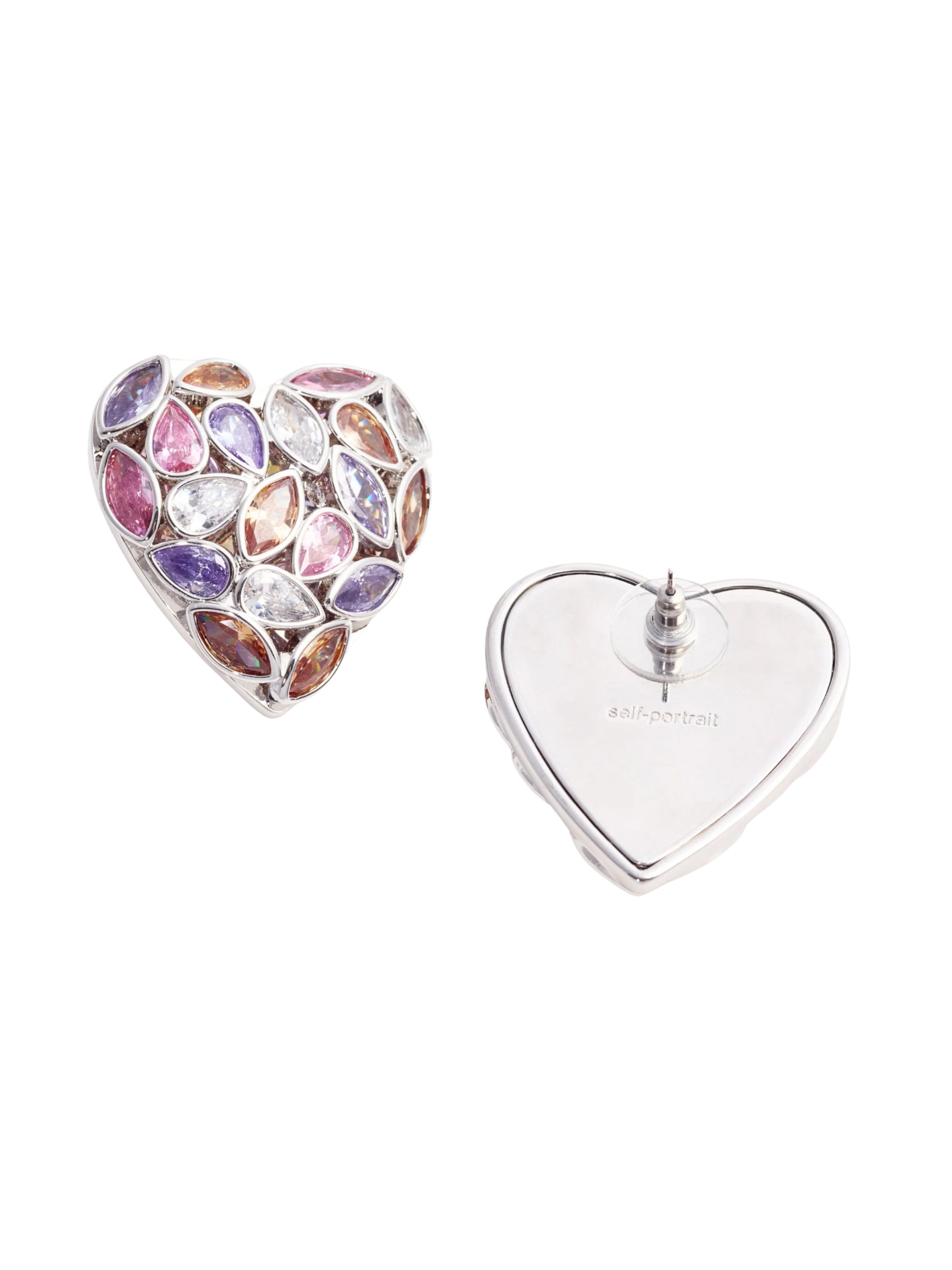 Multi Embellished Heart Earrings