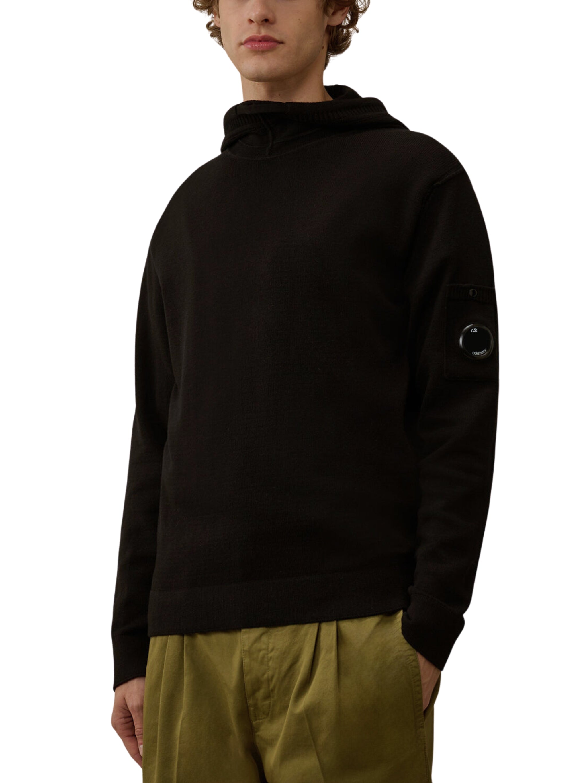 Knitwear hooded in soft cotton stretch