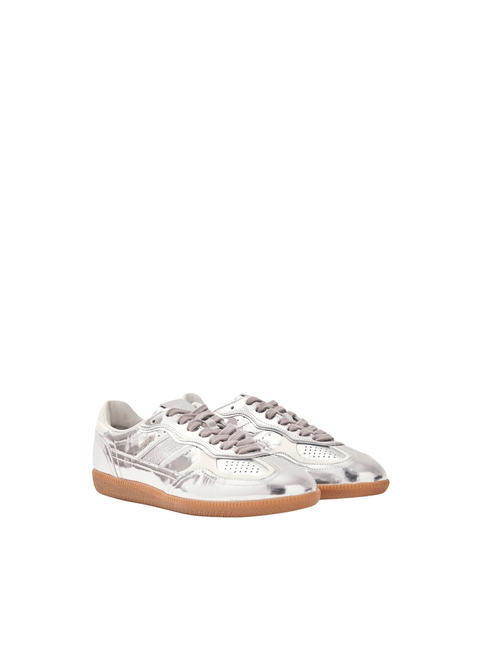 Tb.490 rife shimmer silver cream leather sneakers