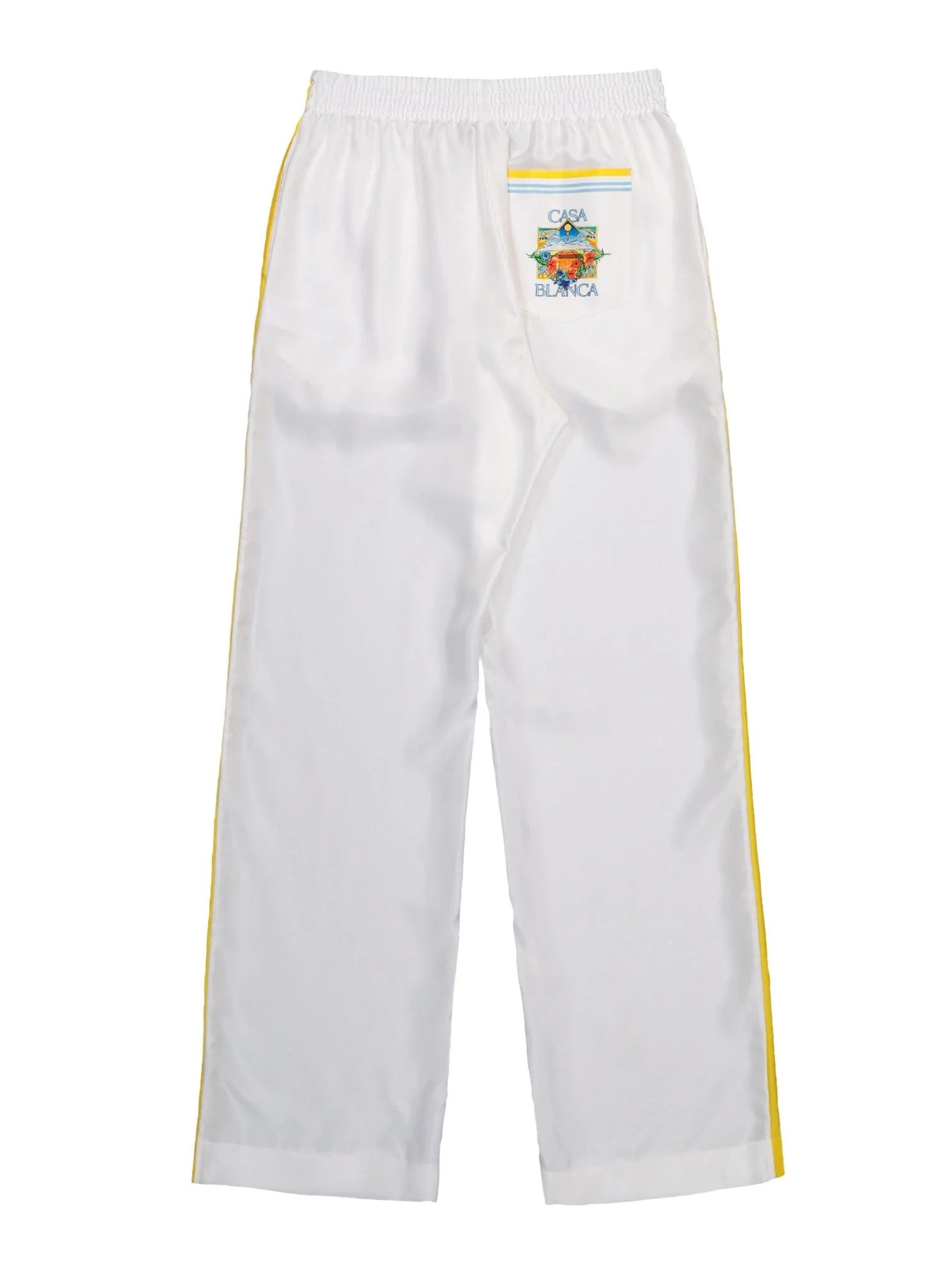 Tennis landscape silk twill trousers