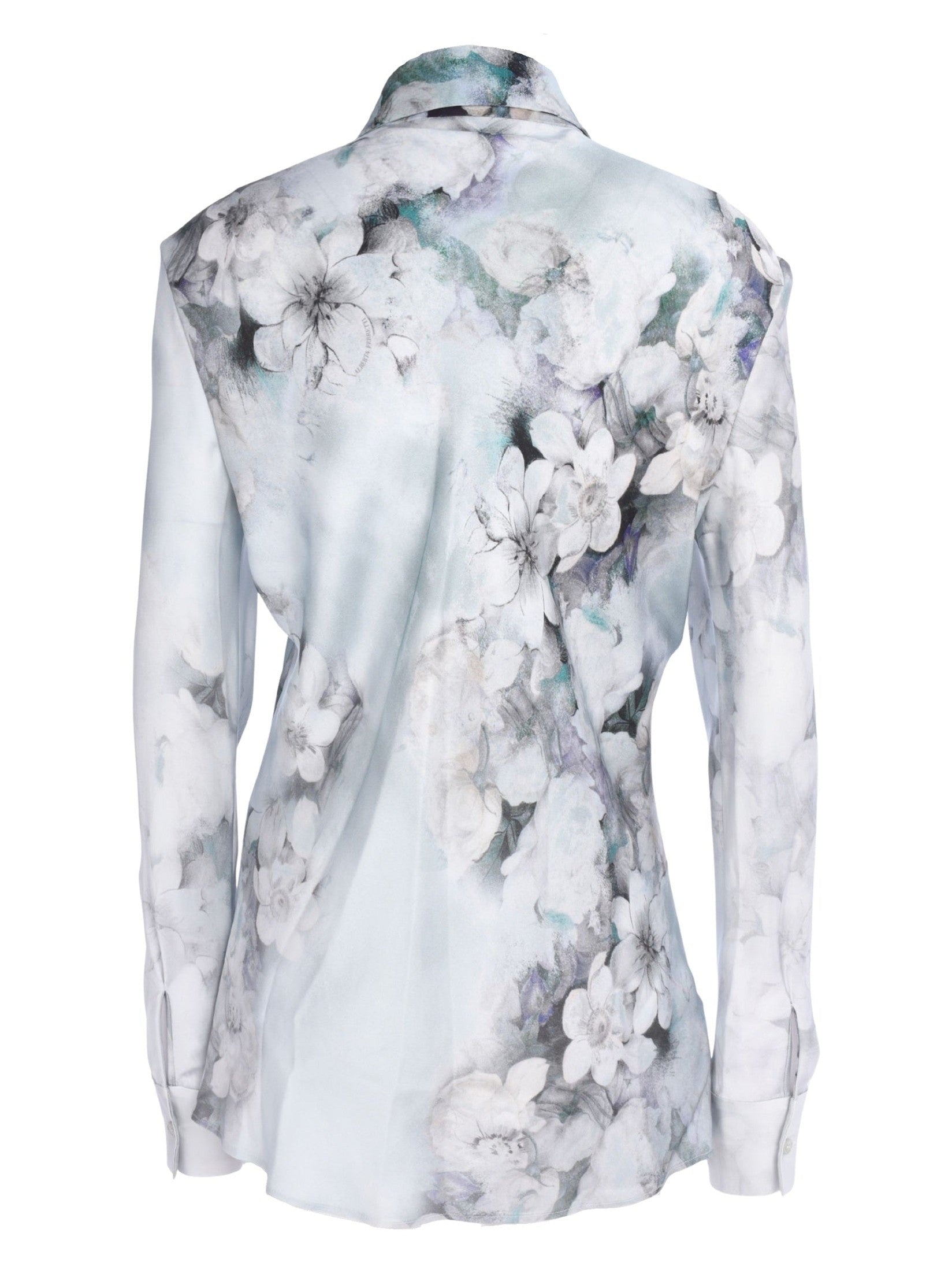 Shirt in washed satin with degrade’ print