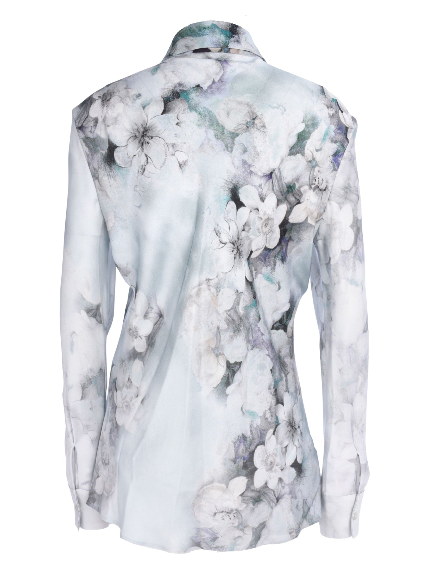 Shirt in washed satin with degrade’ print