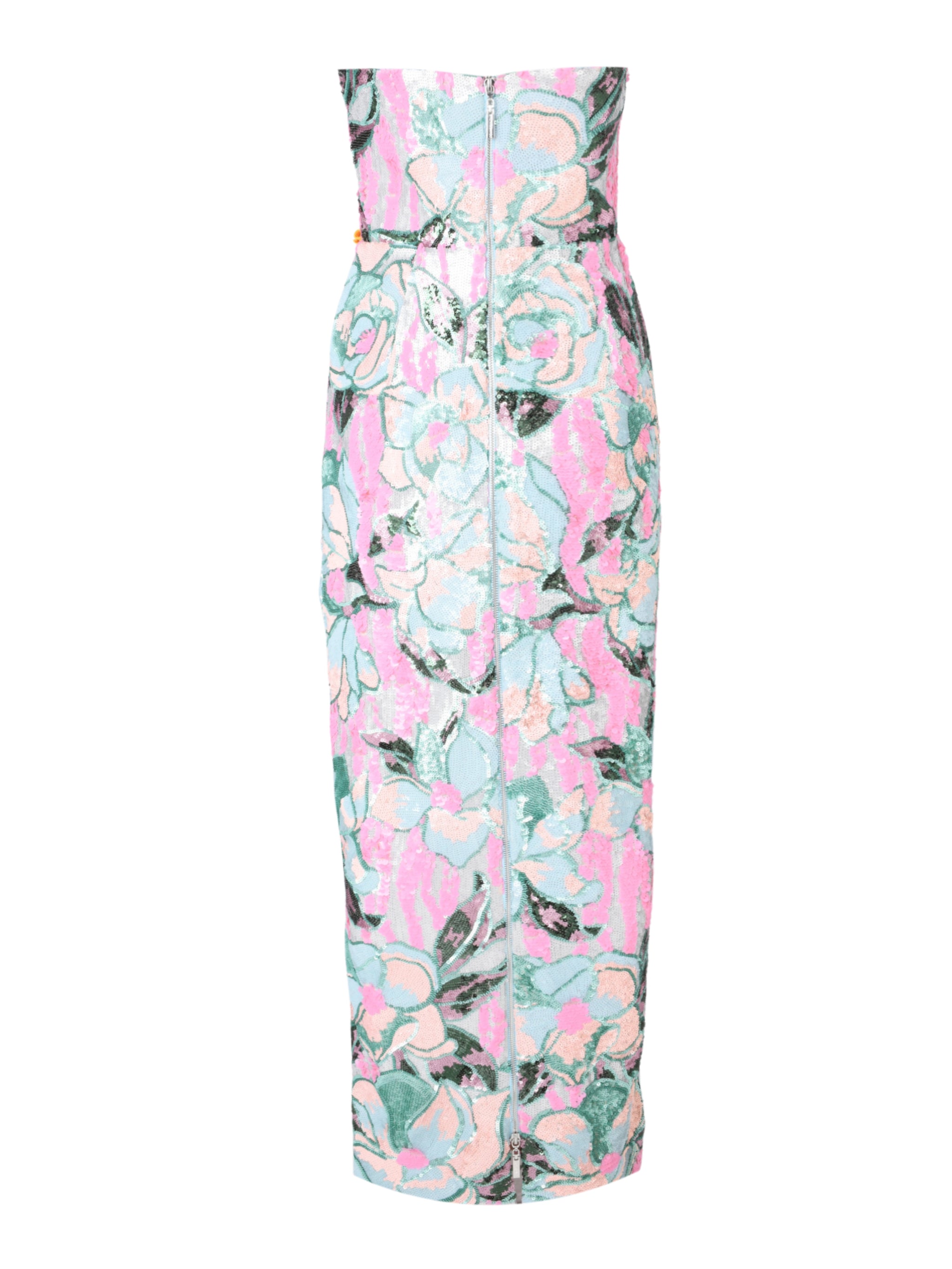 Calypso sequin dahlia strapless maxi dress in multi