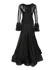 Black parisian studded embroidered dress