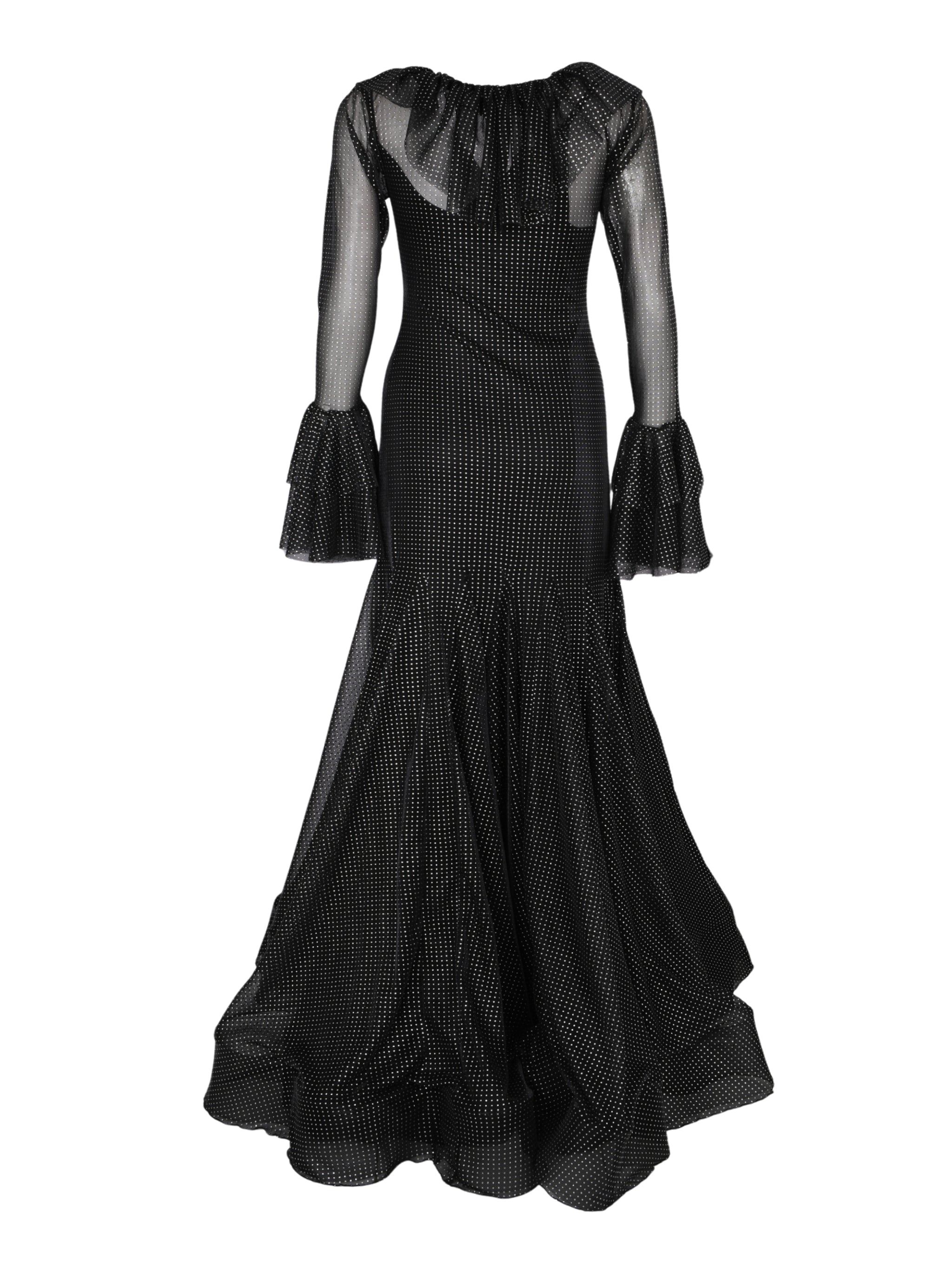 Black parisian studded embroidered dress