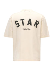 Star/ unisex relaxed fit t-shirt/ cotton jersey/ vintage treatment/ star golden goose print