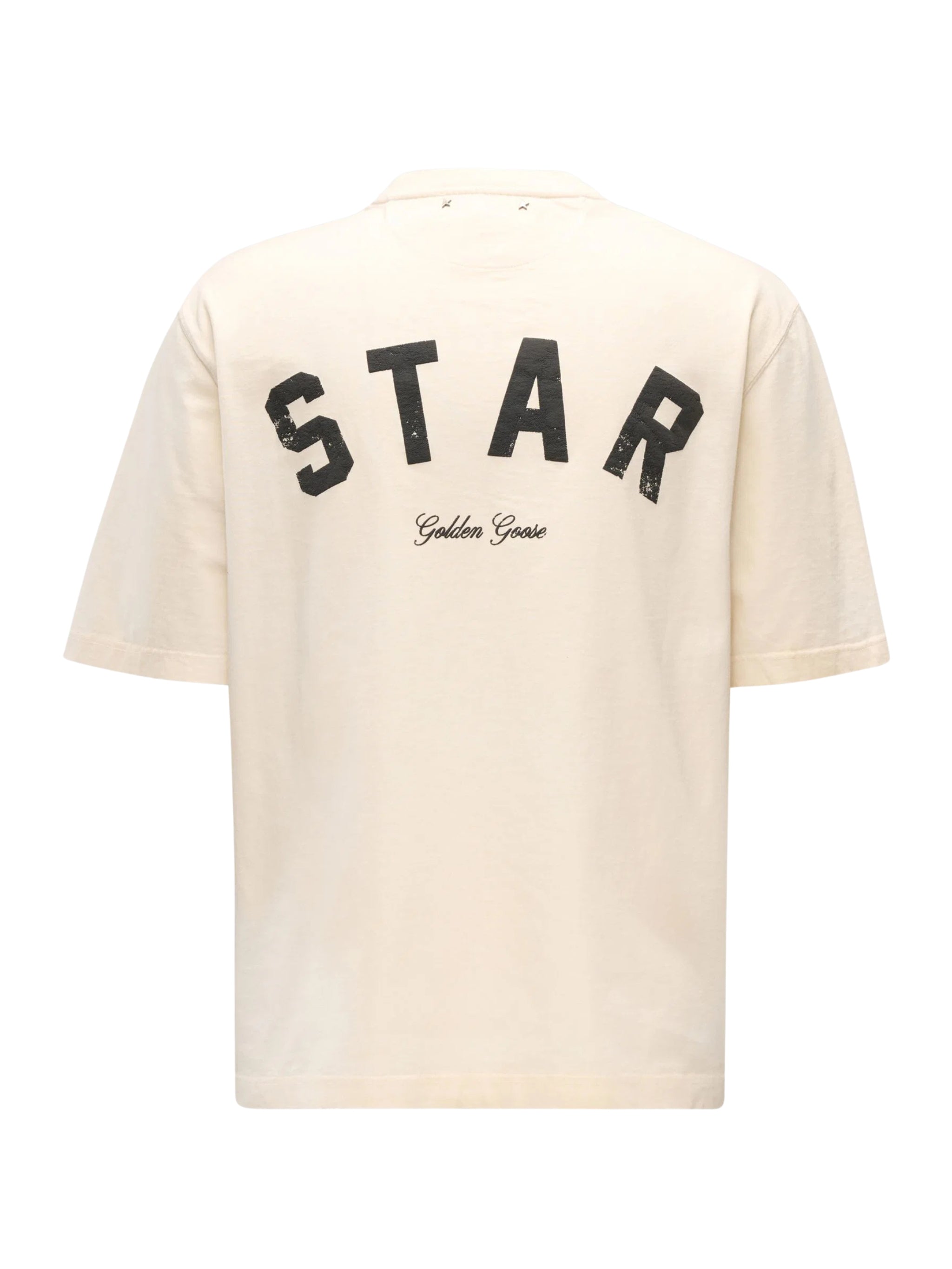 Star/ unisex relaxed fit t-shirt/ cotton jersey/ vintage treatment/ star golden goose print