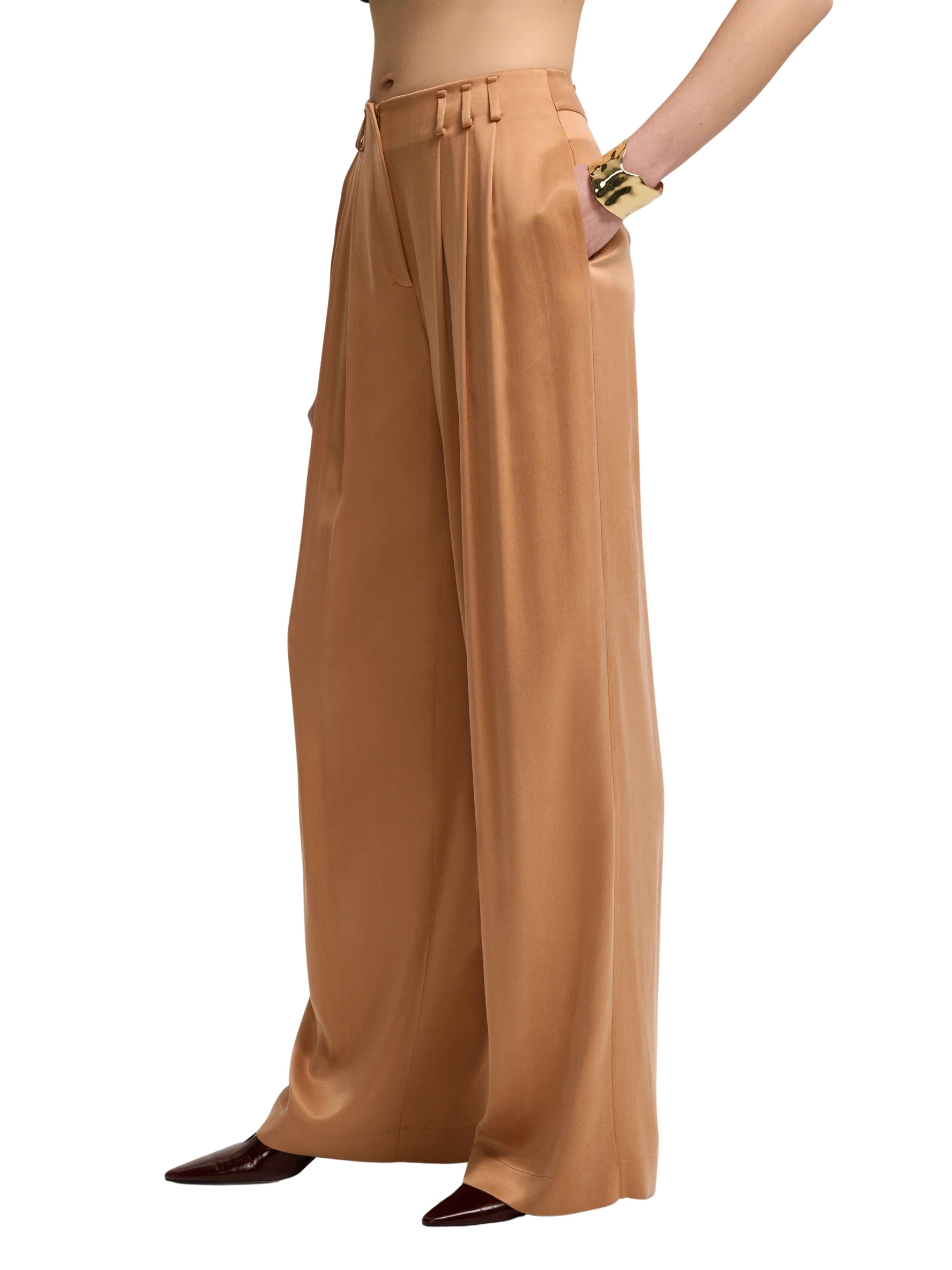 PLEATED DETAILED BELTLESS TROUSERS