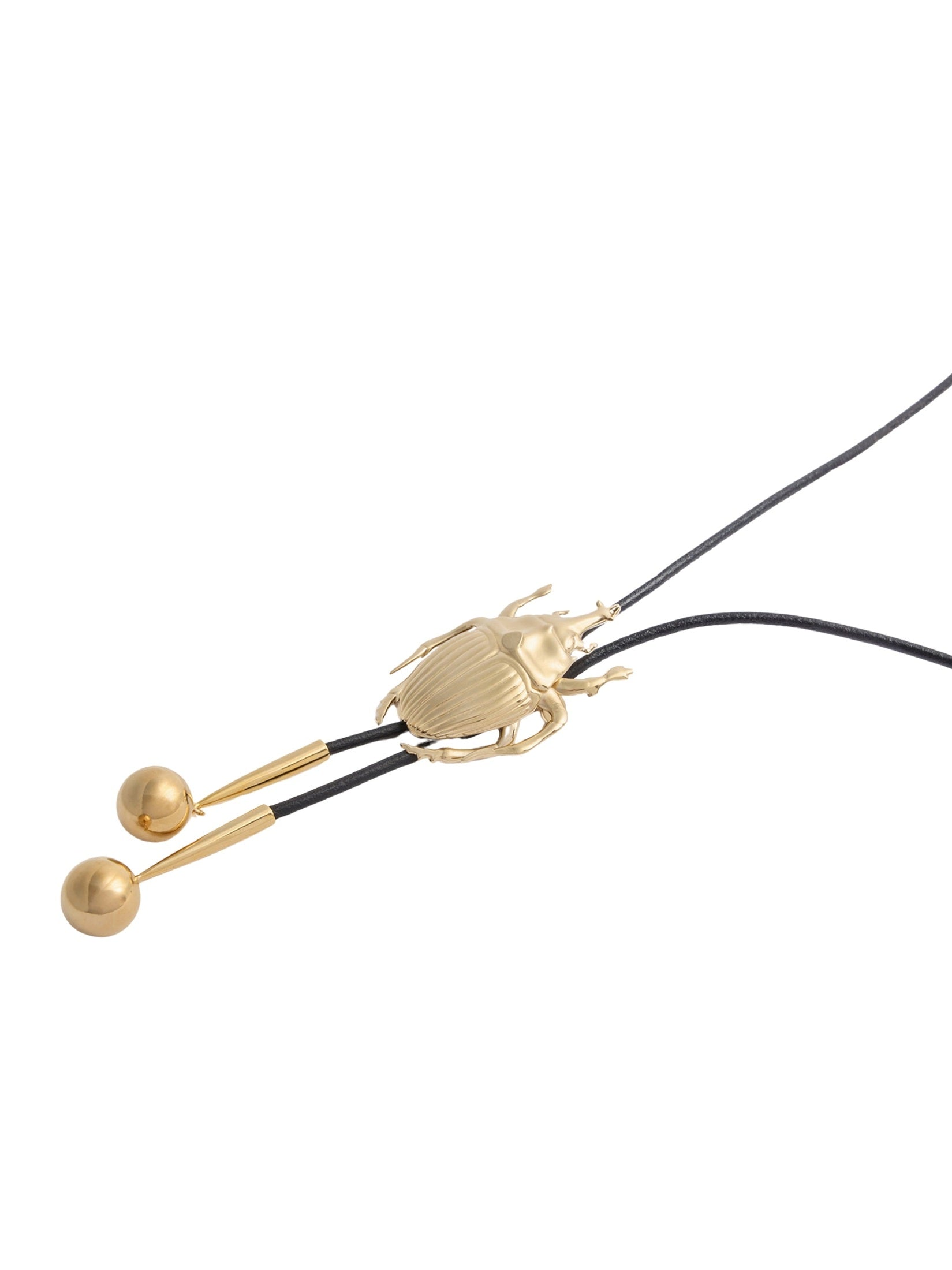 Scarab cow tie 24k gold plate