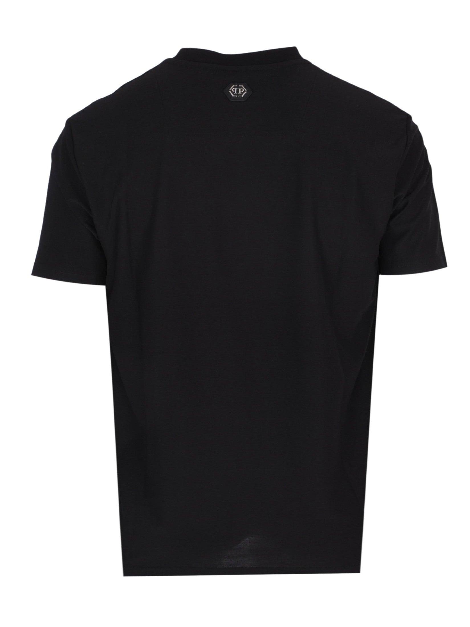 Round neck t-shirt jacquard hexagon line