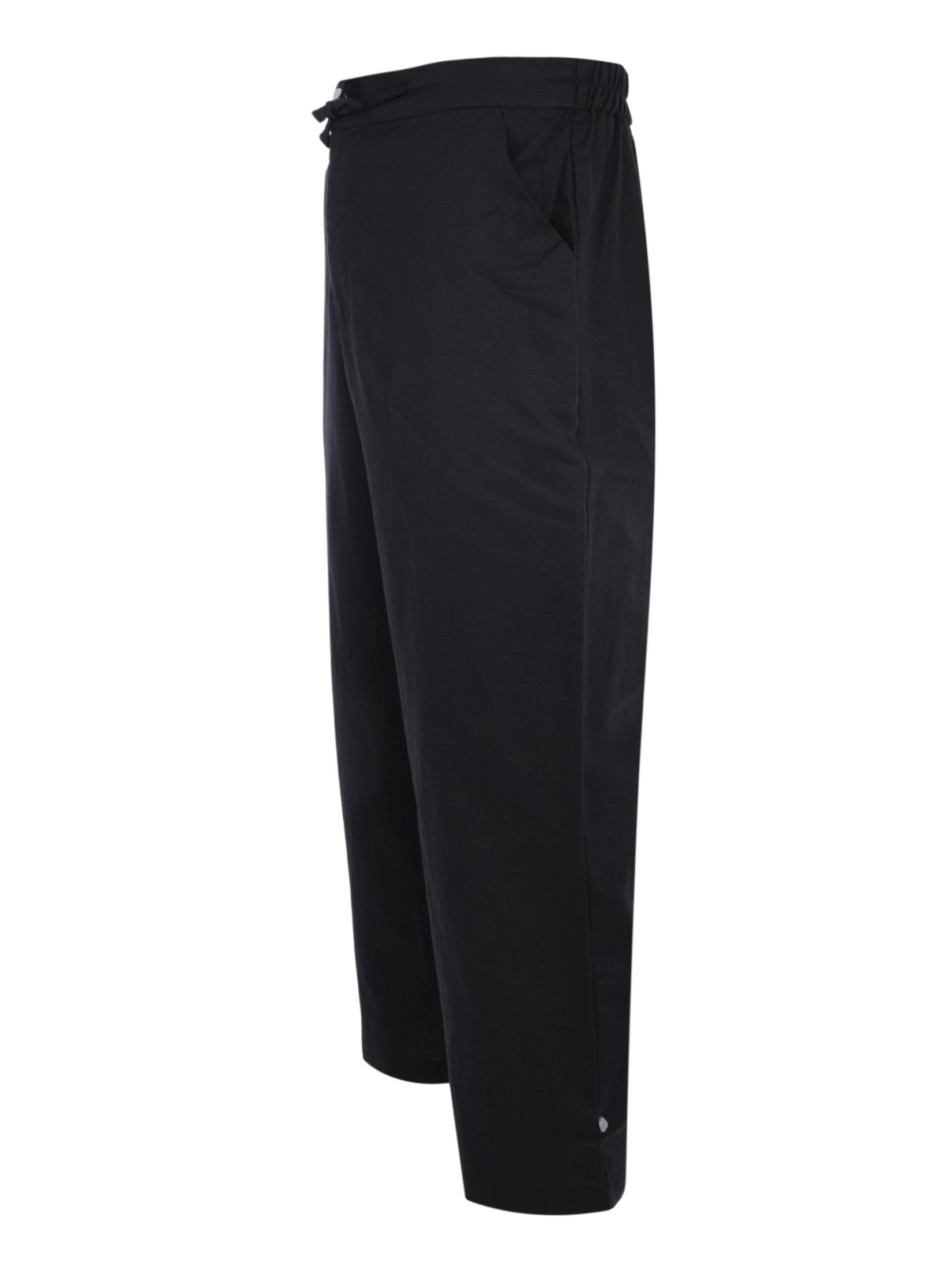 Linen black pant (logo back pocket)