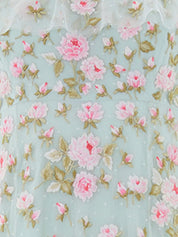 Rose bloom cape gown