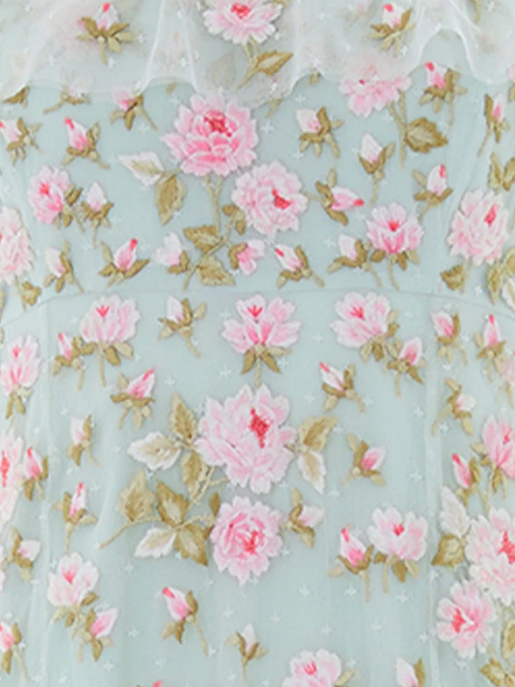 Rose bloom cape gown
