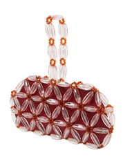 Dusty rose & amber tebea clutch