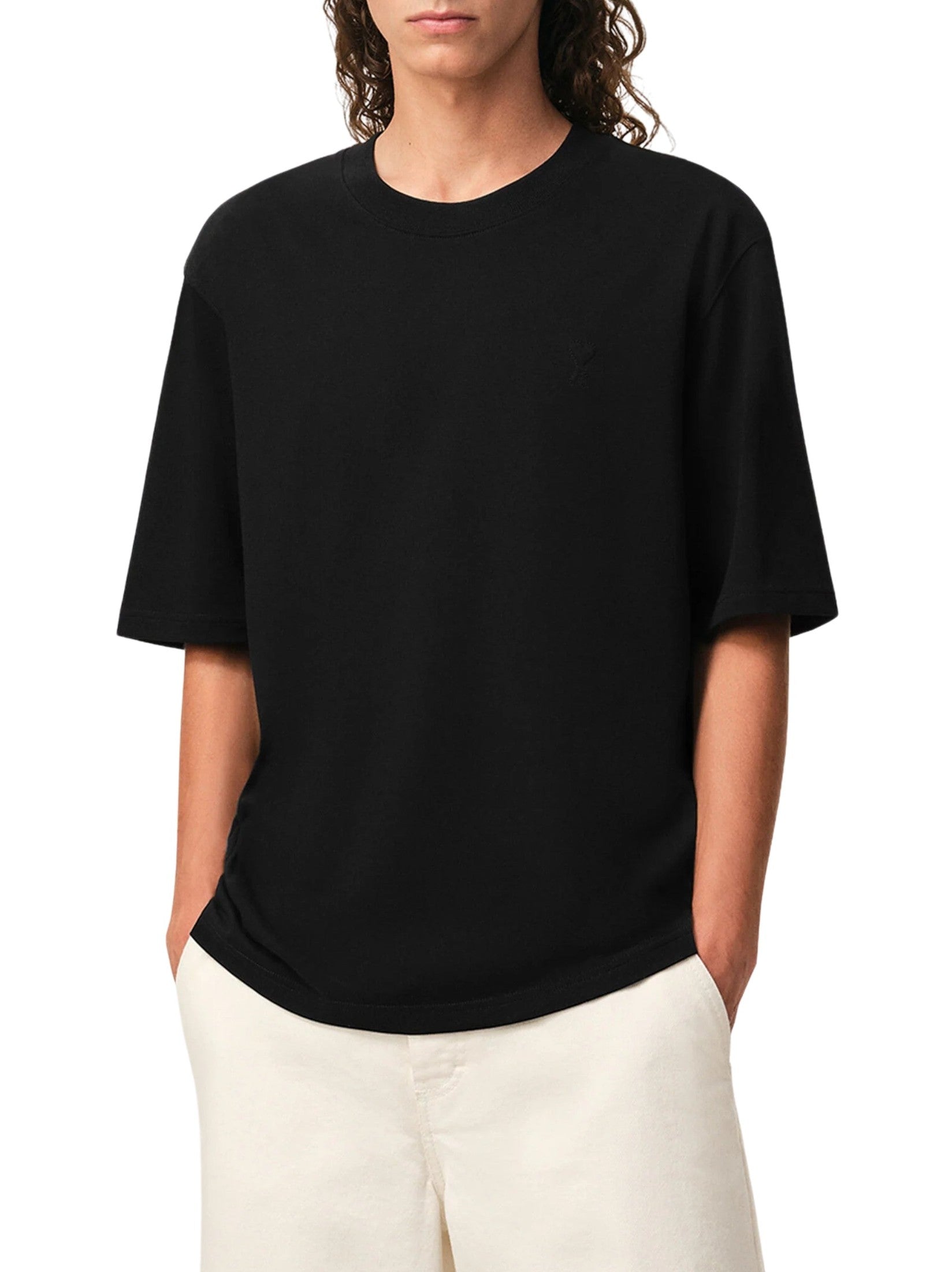 Tshirt with tonal embossed ami de coeur