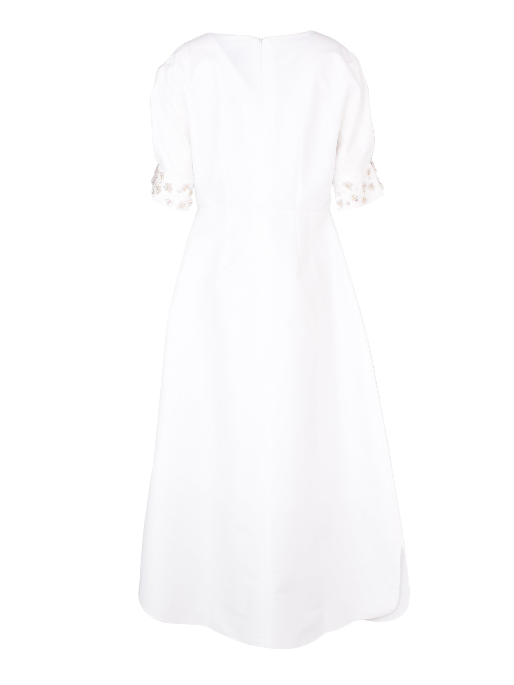 Hand embroiderd with 3d flower-bow sleeves- off shoulder-strait cut  dress