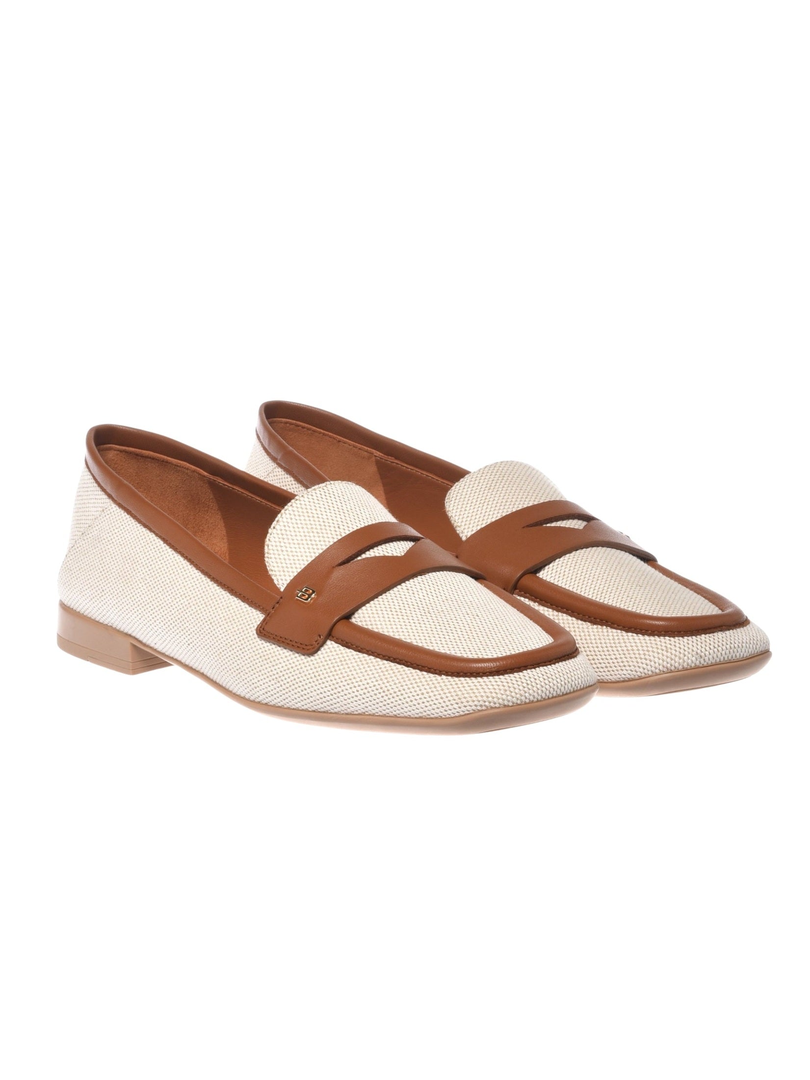 Loafer nappa & canvas tan & beige