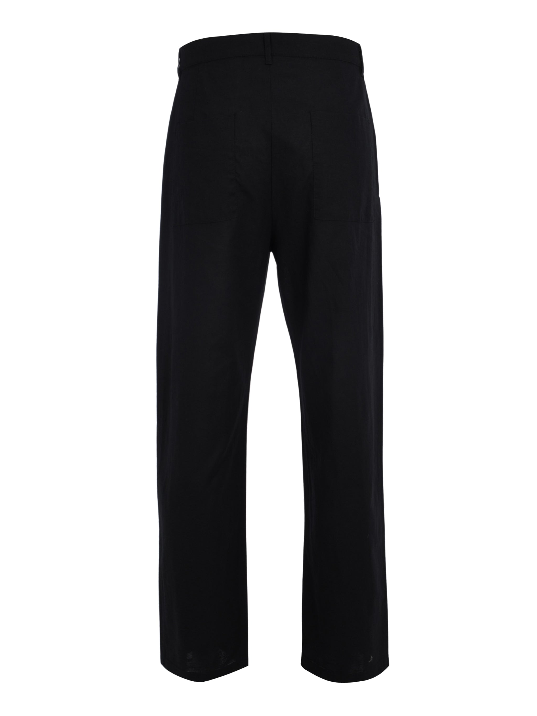 CENMAR BLACK LINEN STRAIGHT LEG PANTS