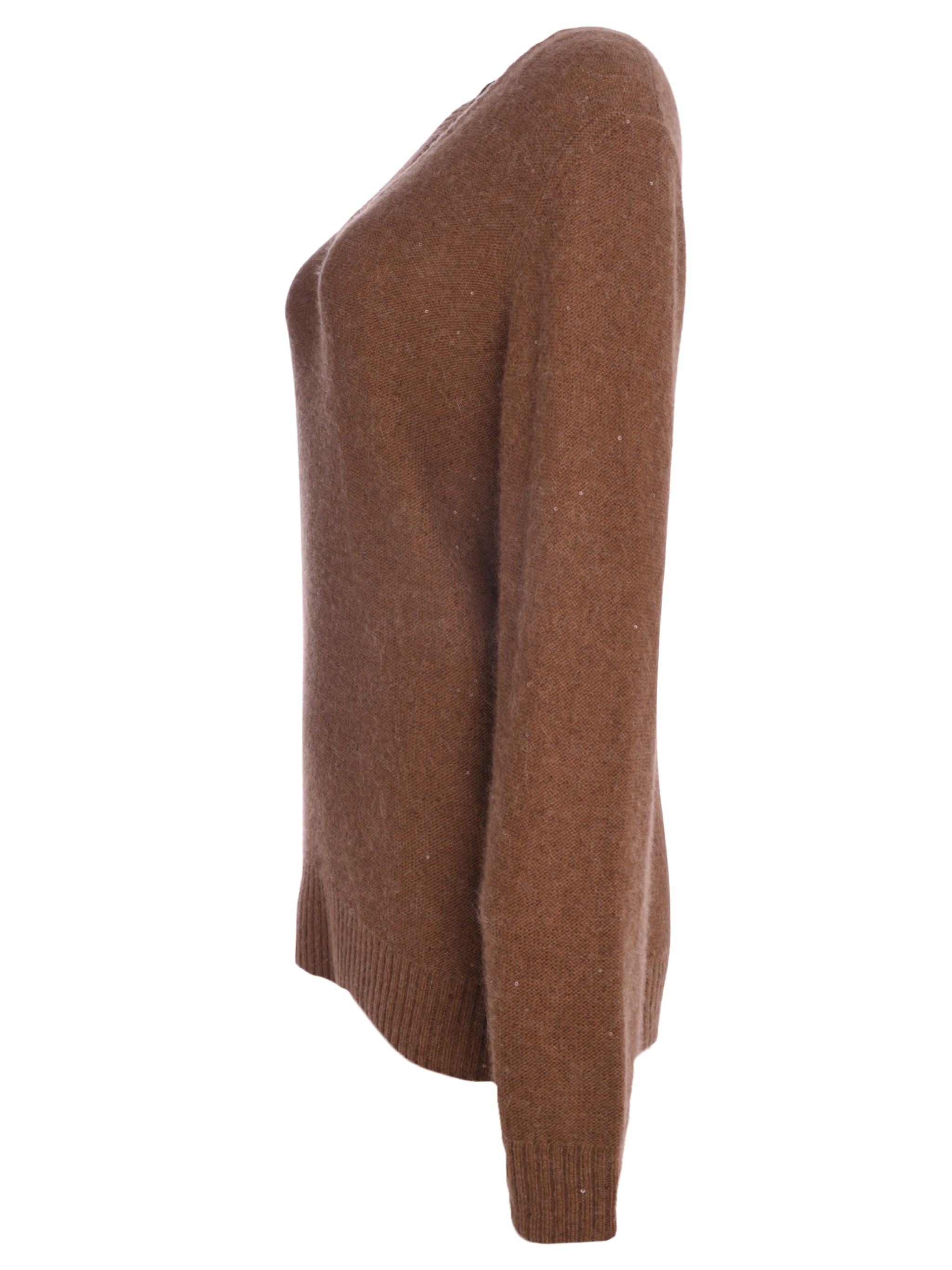 SEQUIN V NECK SLIM FIT SWEATER