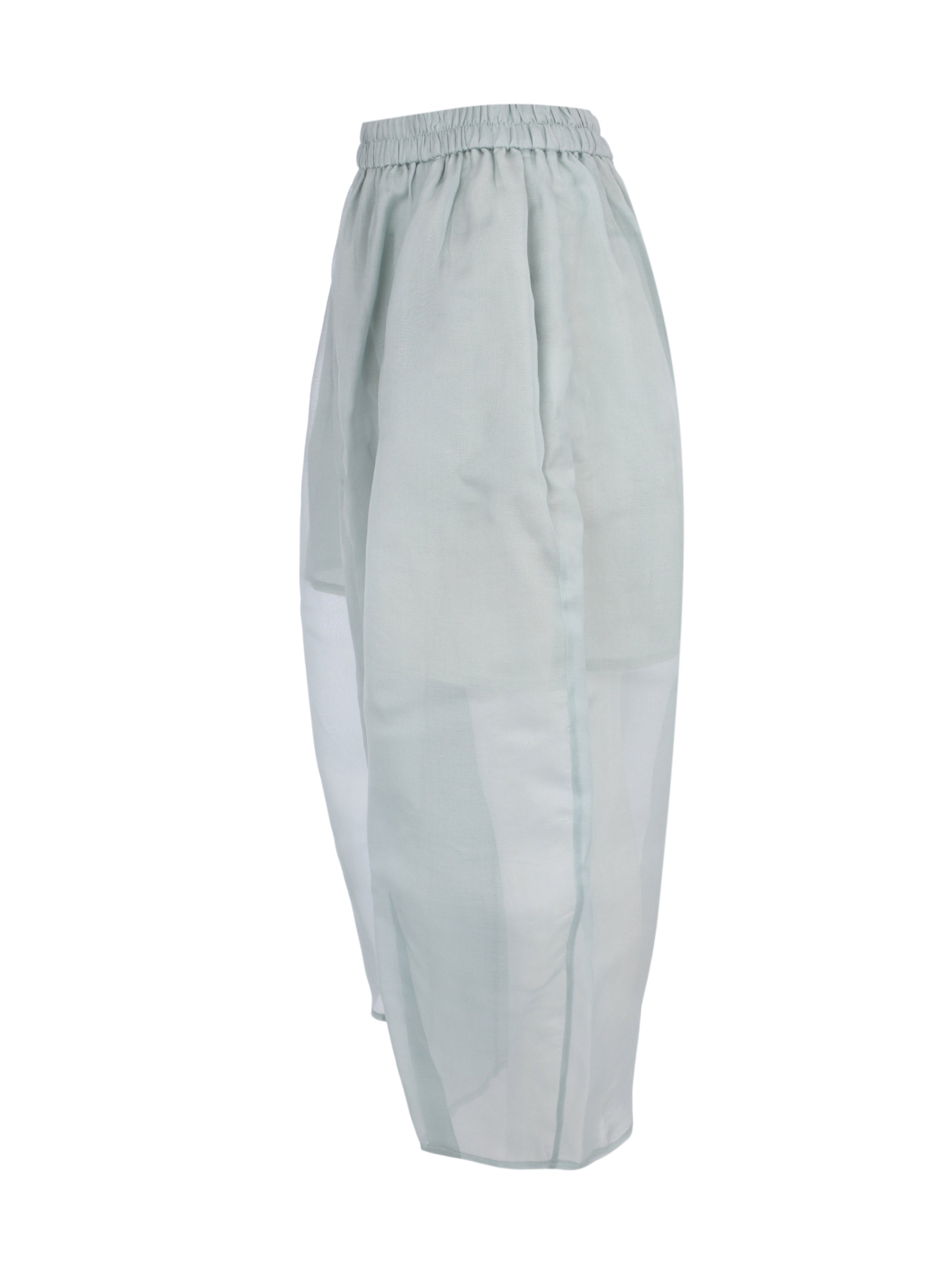 Pyra lightweight 7/8 length organza silk cocoon pant with full elastic waistband