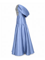 Hand embroiderd chest short sleeves off shoulder dress ballroom baloon dress