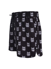 CENMAR BLACK SWIMMING TRUNKS WITH WOLF PRINT