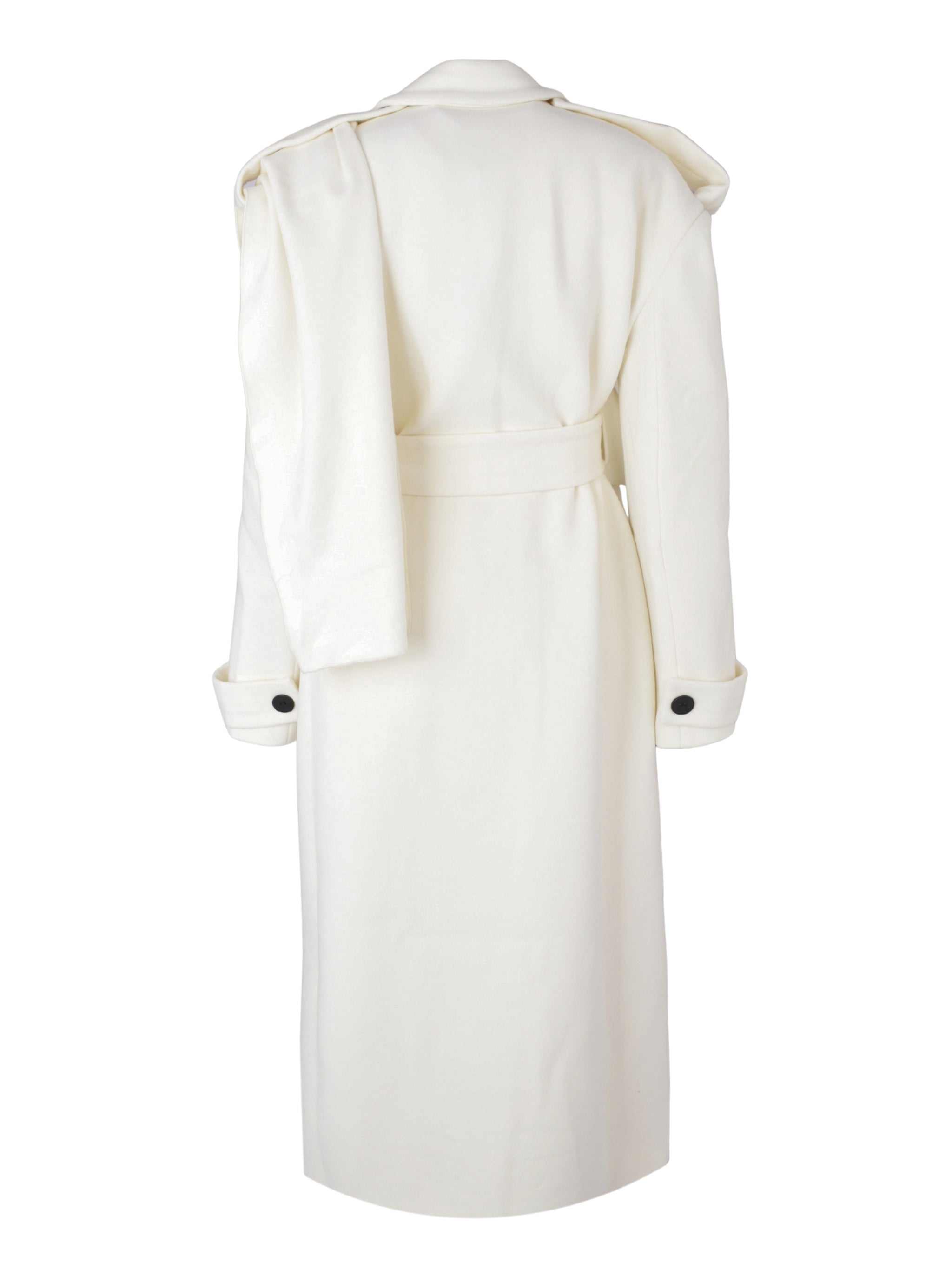 ECRU CACHET SCARF-DETAILED MAXI COAT