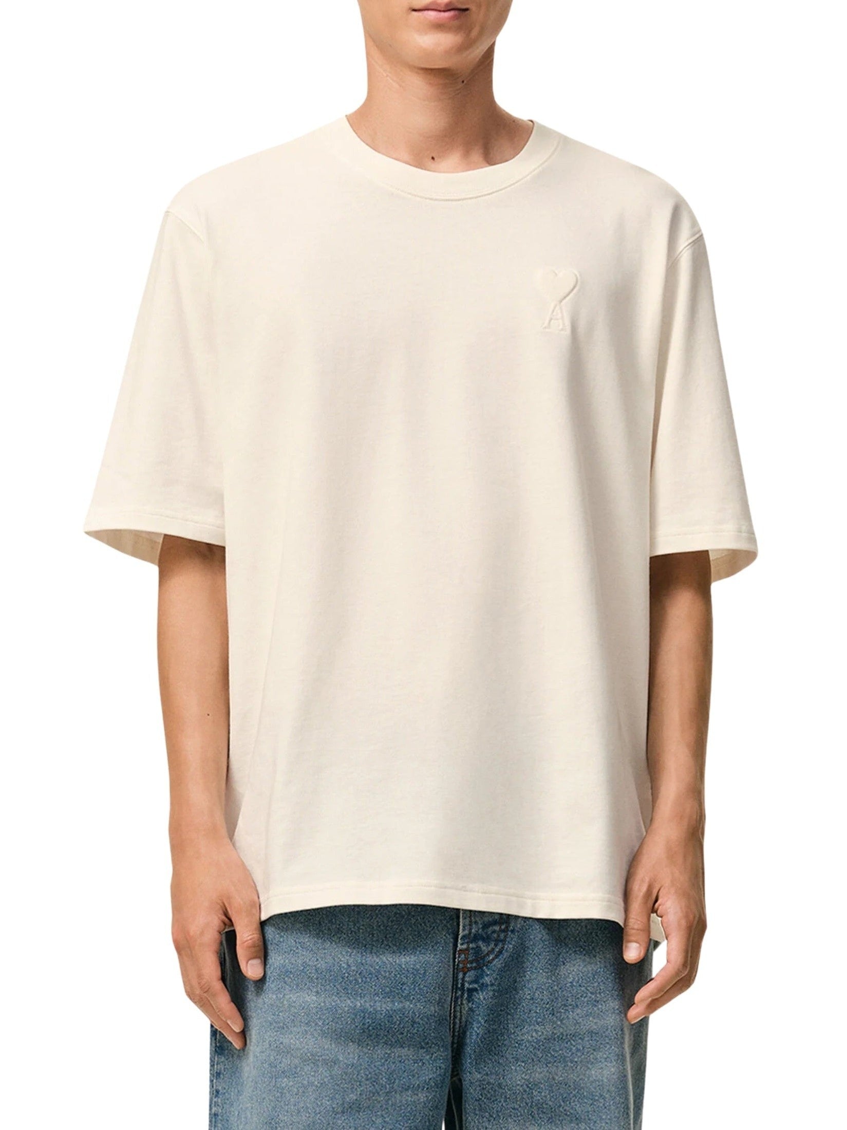Tshirt with tonal embossed big ami de coeur