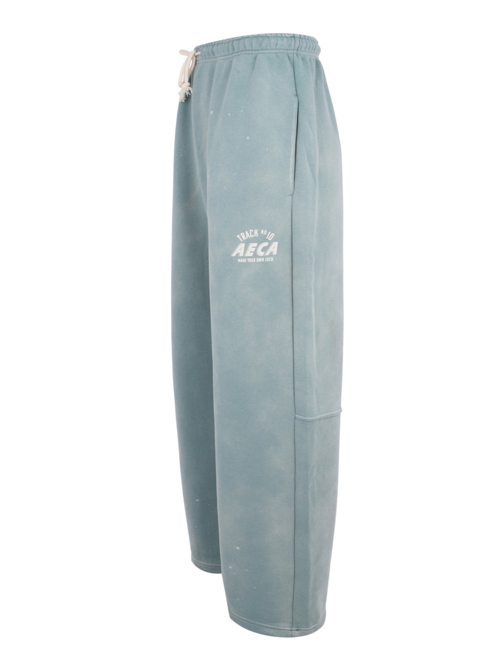 Washed cut-off hem sweat pants