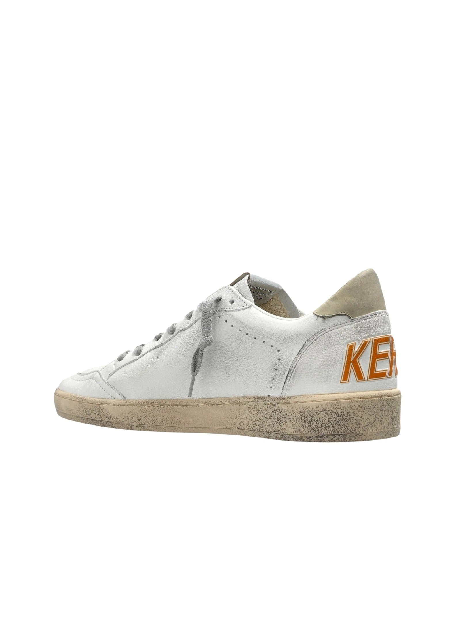 Ballstar nappa upper toe and spur suede star leather heel
