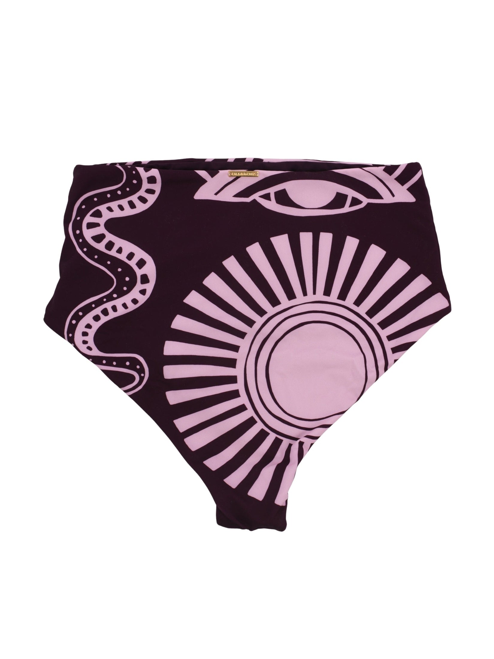 Strapless bikini top with front sun hardware detail